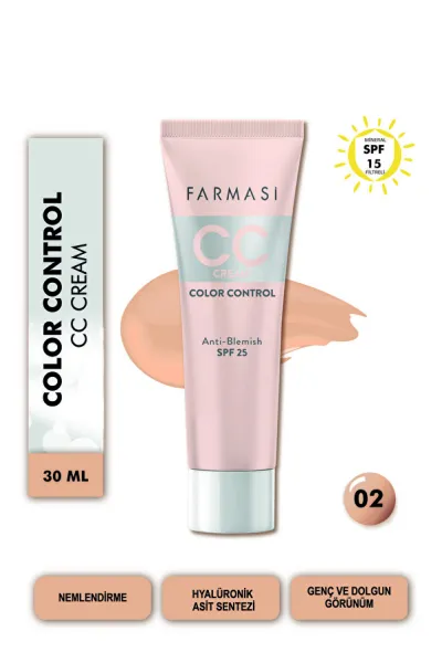 سی‌سی کرم جدید رنگ شماره ۰۲ Farmasi Light to Medium