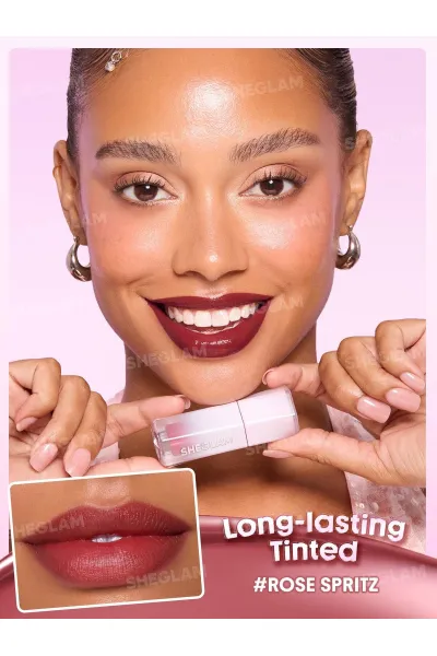  تصویر 2 : تینت لب براق و ماندگار رنگ Rose Spritz صورتی رز طبیعی شیگلم Sheglam 
