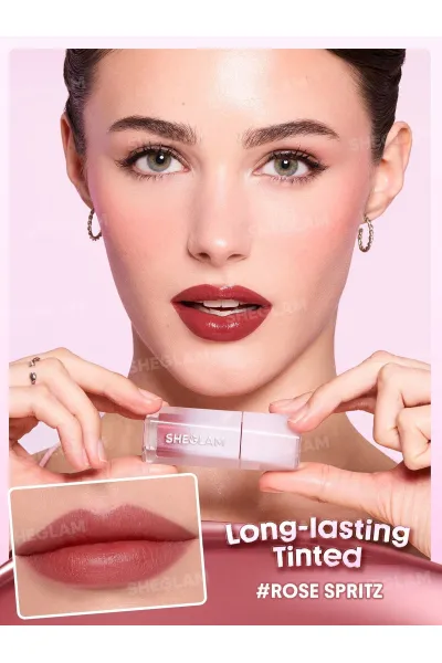  تصویر 8 : تینت لب براق و ماندگار رنگ Rose Spritz صورتی رز طبیعی شیگلم Sheglam 