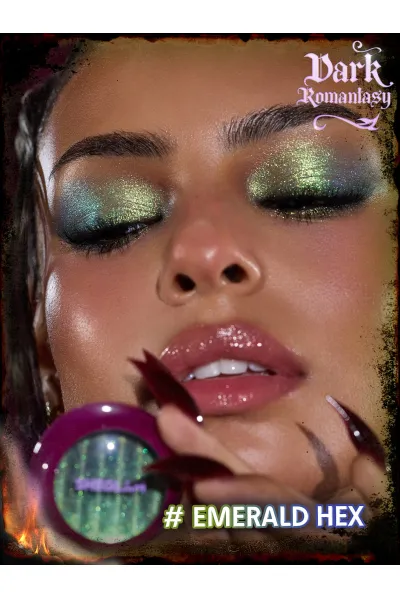  تصویر 1 : سایه چشم دوکروم Emerald Hex سبز زمردی با جلوه تغییررنگی خیره‌کننده شیگلم Sheglam 