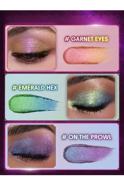  تصویر 3 : سایه چشم دوکروم Emerald Hex سبز زمردی با جلوه تغییررنگی خیره‌کننده شیگلم Sheglam 