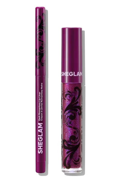 خرید و قیمت کیت خط لب و برق لب Dark Romantasy Plum Noir با رنگ آلویی تیره Sheglam  شیگلم اصل