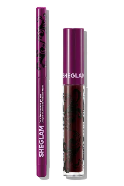خرید و قیمت کیت خط لب و برق لب Dark Romantasy Rich Velvet با رنگ قهوه‌ای مخملی Sheglam  شیگلم اصل