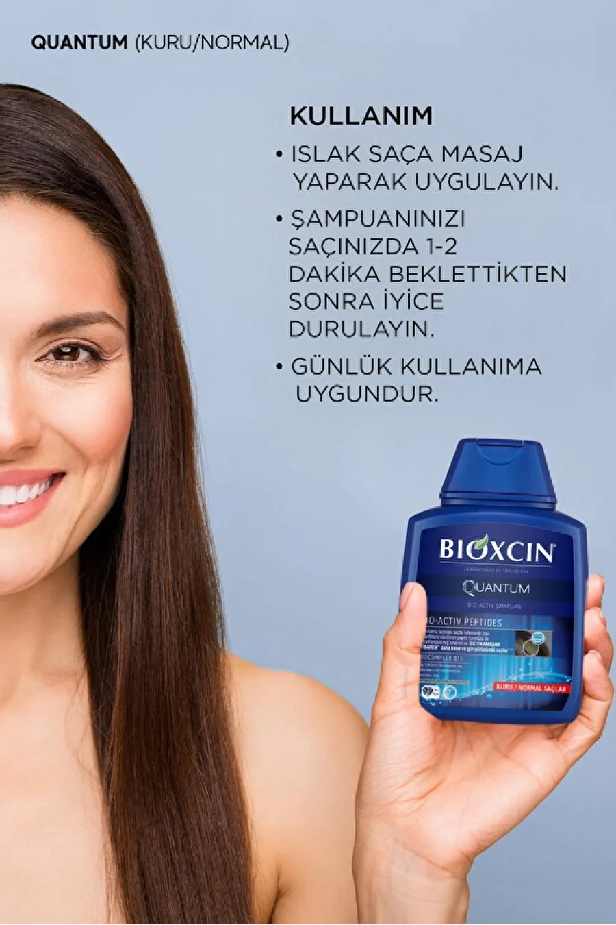 نحوه استفاده از شامپو کوانتوم ضد ریزش موهای خشک و نرمال بیوکسین BIOXCIN برای شستوشوی صحیح مو نحوه استفاده از شامپو کوانتوم ضد ریزش موهای خشک و نرمال بیوکسین BIOXCIN برای شستوشوی صحیح مو