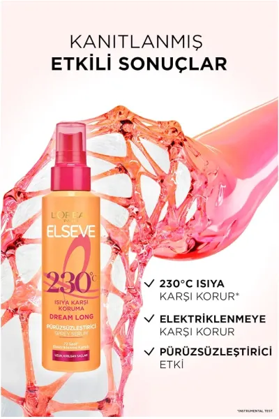  تصویر 3 : اسپری سرم محافظ حرارت Dream Long برای صافی و نرمی مو لورال پاریس L'Oreal Paris 