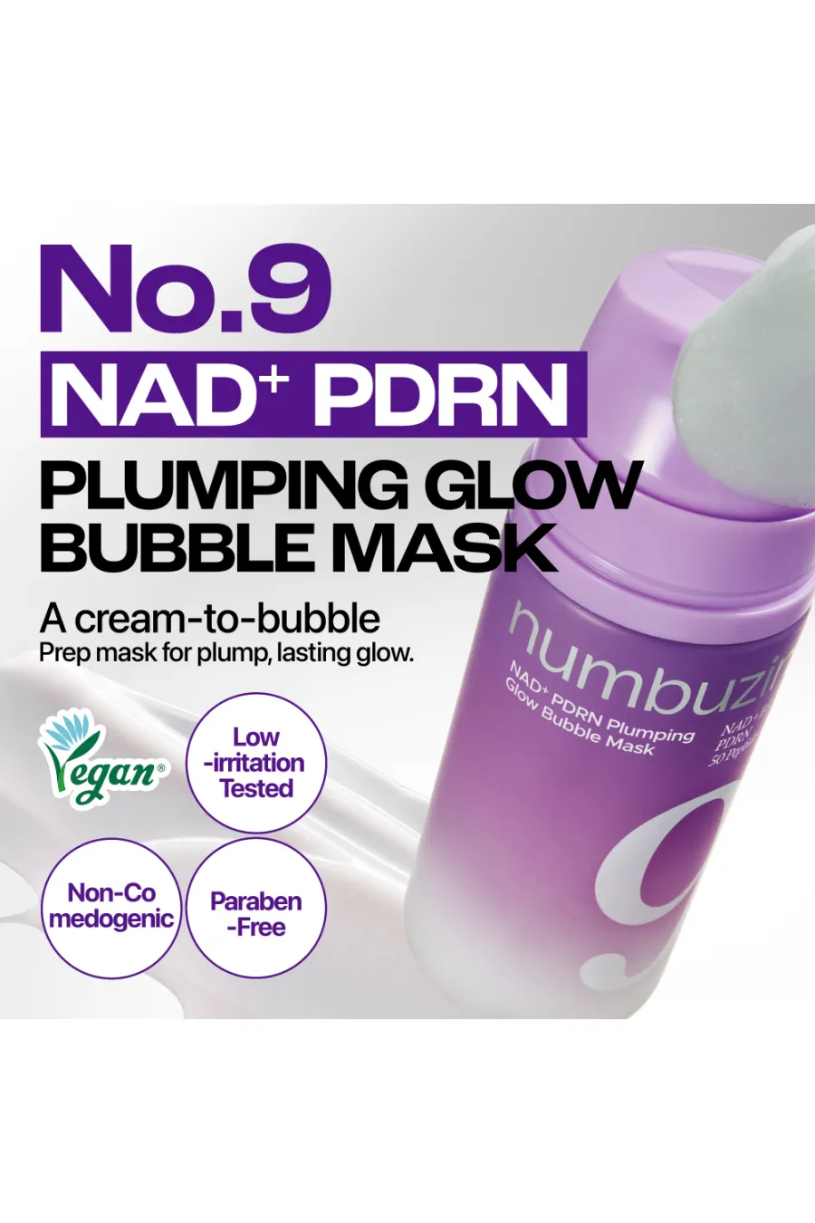 ویژگی‌های ماسک حبابی آماده‌سازی پوست NAD+ و PDRN برای شادابی و حجم‌دهی نامبوزین Numbuzin