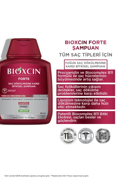 تصویر 1 : BIOXCIN بیوکسین Forte پک ۳ تایی شامپو ضد ریزش مو  
