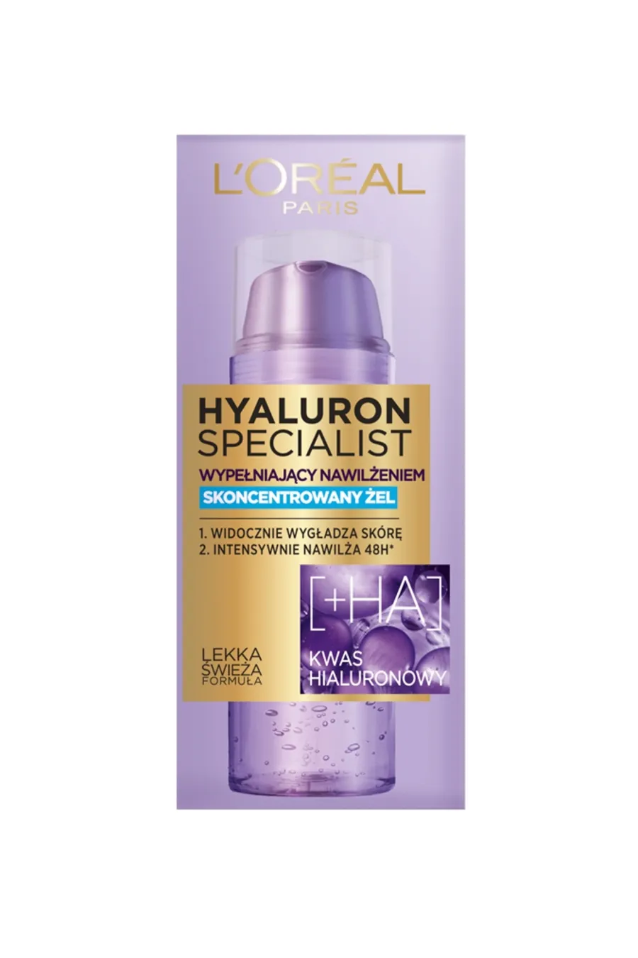 ویژگی‌های ژل آبرسان پمپی هیالورونیک اسید لورال پاریس L'Oreal Paris