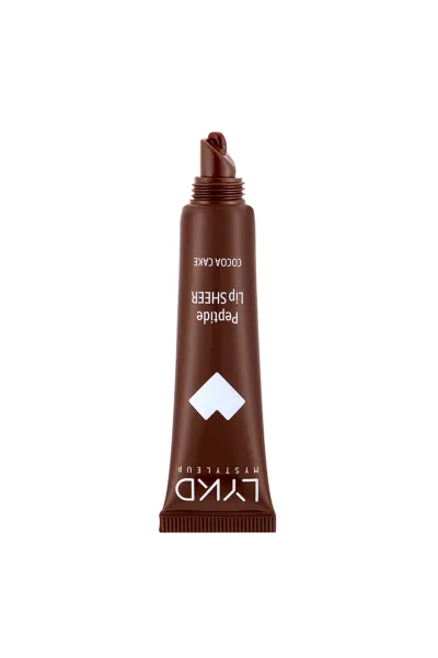  تصویر 2 : بالم لب پپتیدی Peptide Lip Sheer 199 Cocoa Cake قهوه‌ای براق و مرطوب‌کننده لایکد LYKD 