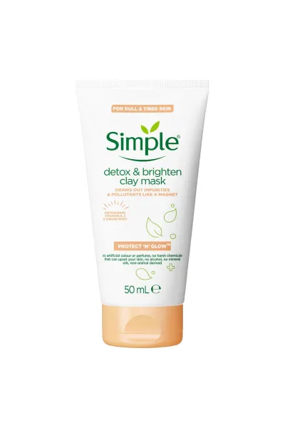 خرید و قیمت ماسک سم زدا و روشن کننده صورت خاک رس + زنجبیل Simple  سیمپل اصل