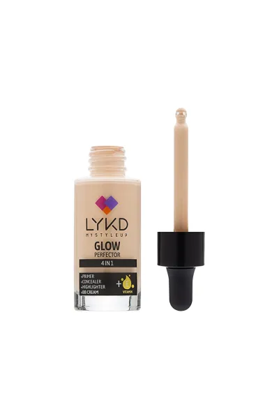 تصویر 1 : کرم پودر Glow Perfector 4 in 1 Fair روشن با پوشش یکدست و جلوه درخشان لایکد LYKD 