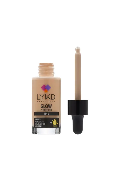  تصویر 1 : کرم پودر Glow Perfector 4 in 1 Foundation Light روشن با جلوه درخشان لایکد LYKD 