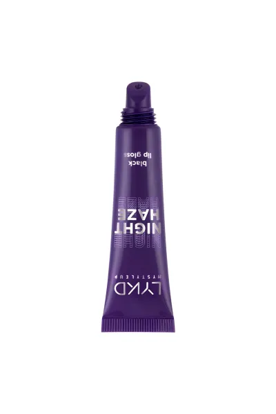  تصویر 1 : لیپ گلاس Night Haze Lip Gloss 100 Black مشکی با درخشش براق و جلوه جذاب لایکد LYKD 