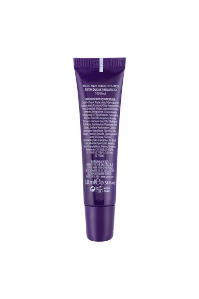  تصویر 3 : لیپ گلاس Night Haze Lip Gloss 100 Black مشکی با درخشش براق و جلوه جذاب لایکد LYKD 