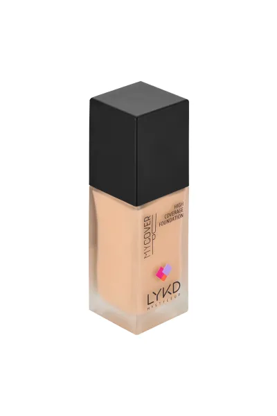  تصویر 2 : کرم پودر با پوشش بالا High Coverage Foundation 165 Bare Almond بادامی روشن لایکد LYKD 