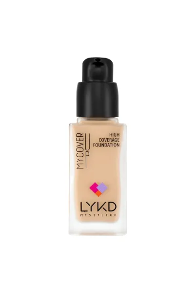  تصویر 1 : کرم پودر با پوشش بالا High Coverage Foundation 166 Silk Ivory عاجی روشن لایکد LYKD 