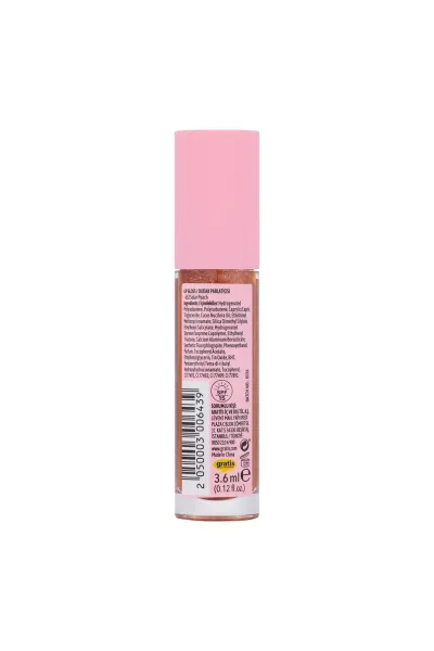  تصویر 2 : لیپ گلاس SPF15 652 Solar Peach هلویی طلایی با جلوه براق لایکد LYKD 