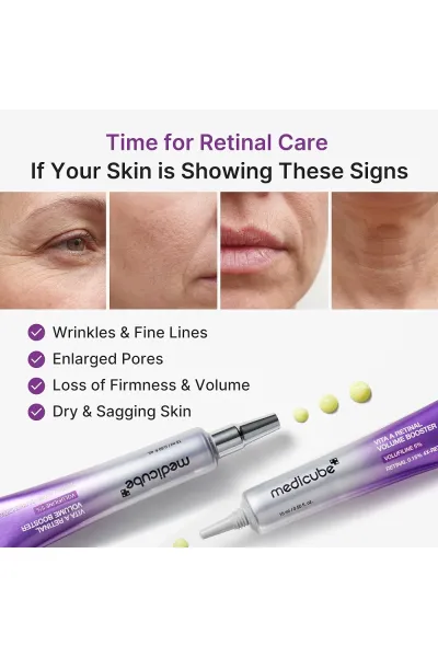  تصویر 2 : سرم تقویت‌کننده حجم Vita A Retinal با وولوفیلین و ۴ برابر رتینوئید مدی کیوب Medicube 
