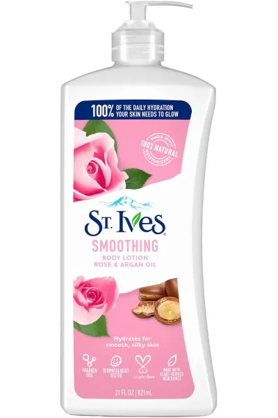 خرید لوسیون بدن آبرسان گل رز + روغن آرگان سنت ایوز ST. Ives