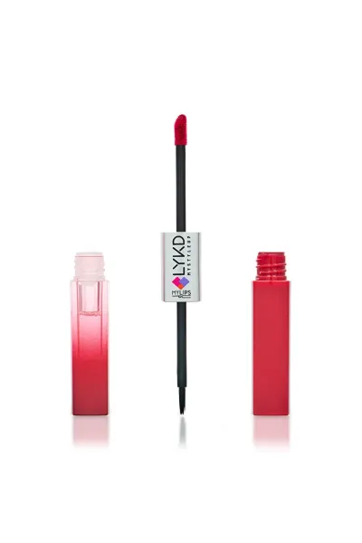  تصویر 1 : رژ لب و براق‌کننده دوطرفه 371 Deep Raspberry تمشکی عمیق با جلوه جذاب لایکد LYKD 