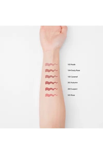  تصویر 1 : مداد لب Lip Liner 104 Dusty Rose صورتی چرک برای طراحی دقیق لب لایکد LYKD 