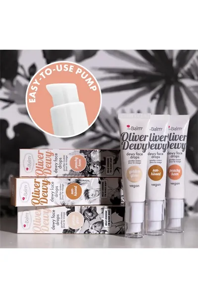  تصویر 5 : هایلایتر قطره‌ای Dewy Face Drops Golden Glow طلایی درخشان با جلوه شبنم‌گون دبالم The balm 