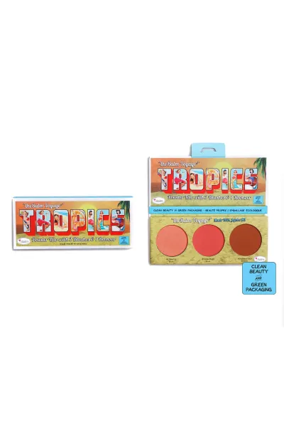  تصویر 1 : پالت رژگونه Voyage Tropics Blush Palette با رنگ‌های گرم استوایی دبالم The balm 