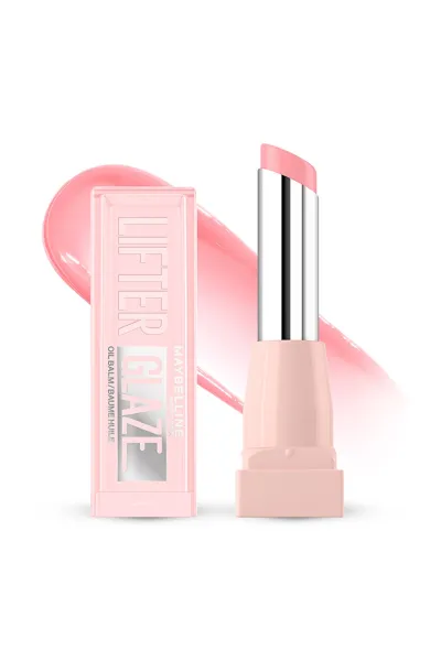  تصویر 1 : بالم لب رنگی Lifter Glaze 02 Pink Drip صورتی با شی باتر و هیالورونیک اسید میبلین نیویورک Maybelline New York 
