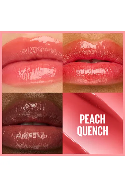 تصویر 2 : بالم لب رنگی 05 Peach Quench هلویی با شی باتر و هیالورونیک اسید میبلین نیویورک Maybelline New York 