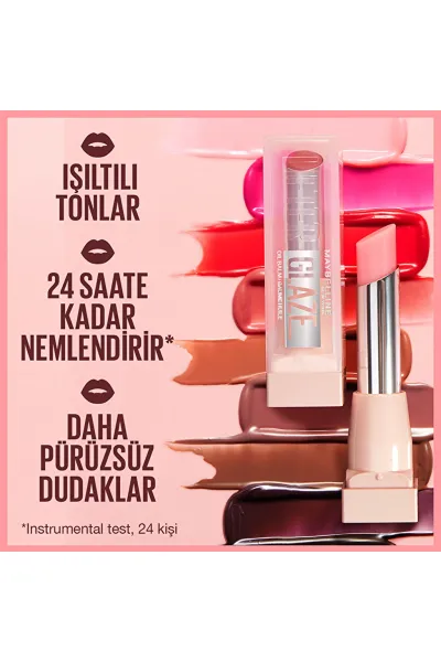  تصویر 3 : بالم لب رنگی 08 Acai Glaze بنفش توتی با شی باتر و هیالورونیک اسید میبلین نیویورک Maybelline New York 