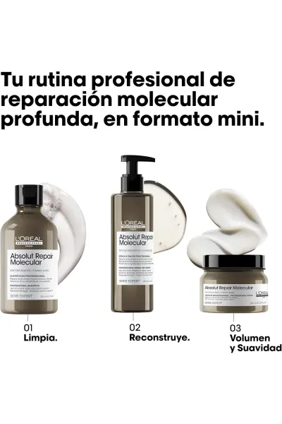  تصویر 3 : ماسک مو پروفشنال Absolut Repair Molecular ترمیم‌کننده و احیاکننده موهای آسیب‌دیده و خشک لورال پاریس L'Oreal Paris 