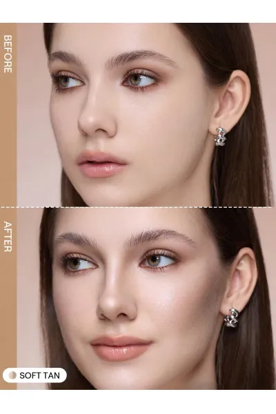  تصویر 1 : استیک کانتور و هایلایتر دوکاره Soft Tan با رنگ برنزه ملایم شیگلم Sheglam 