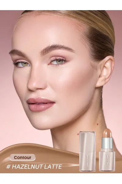 تصویر 9 : استیک کانتور و برنزر کره‌ای Buttery Buff در رنگ Hazelnut Latte فندقی روشن شیگلم Sheglam 