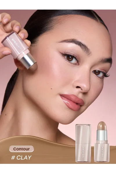  تصویر 9 : استیک کانتور و برنزر کره‌ای Buttery Buff در رنگ Clay قهوه‌ای رسی شیگلم Sheglam 