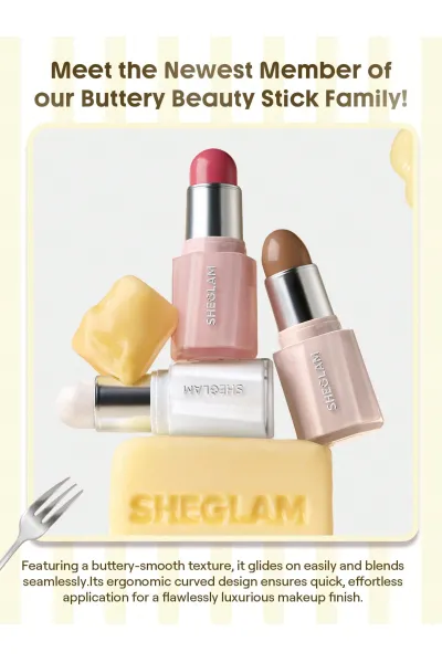  تصویر 7 : استیک کانتور و برنزر کره‌ایButtery Buff در رنگ Golden Sun طلایی آفتابی شیگلم Sheglam 