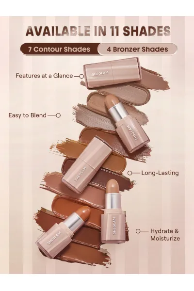  تصویر 12 : استیک کانتور و برنزر کره‌ایButtery Buff در رنگ Golden Sun طلایی آفتابی شیگلم Sheglam 