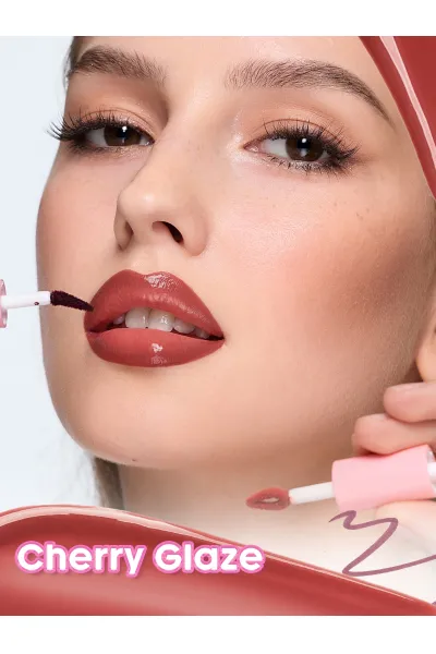  تصویر 6 : ست سه‌تایی آرایش لب Cherry Glaze با رنگ قرمز گیلاسی شیگلم Sheglam 