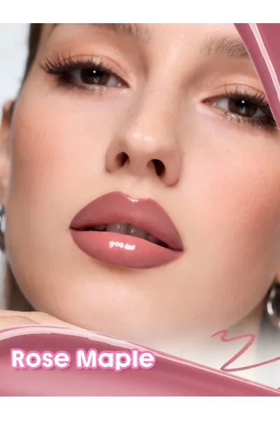  تصویر 6 : ست سه‌تایی آرایش لب Rose Maple با رنگ رز میپل صورتی گل‌بهی شیگلم Sheglam 