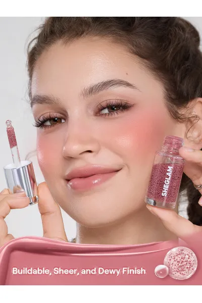  تصویر 5 : رژگونه مایع سرمی مغذی Bubble Dew در رنگ 031 Tongue Pop صورتی پاپی شیگلم Sheglam 