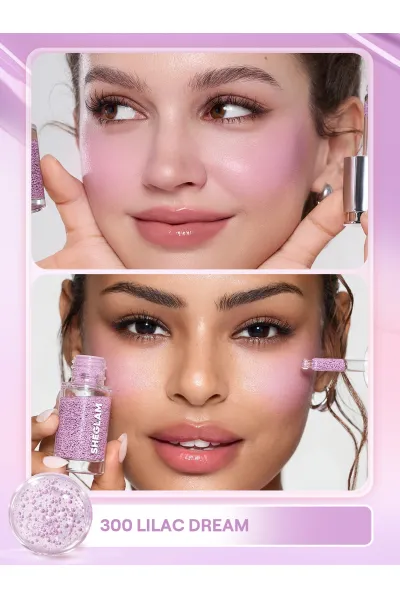  تصویر 2 : رژگونه مایع سرمی مغذی Bubble Dew در رنگ 300 Lilac Dream یاسی رویایی شیگلم Sheglam 
