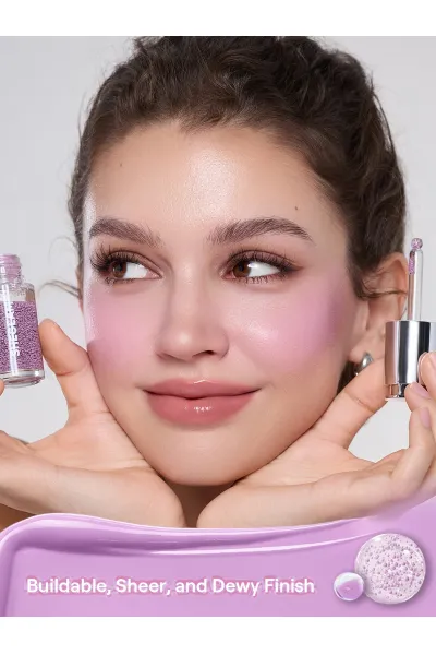 تصویر 5 : رژگونه مایع سرمی مغذی Bubble Dew در رنگ 300 Lilac Dream یاسی رویایی شیگلم Sheglam 