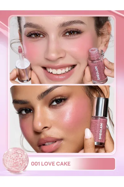  تصویر 2 : رژگونه مایع سرمی مغذی Bubble Dew در رنگ 001 Love Cake صورتی کیکی شیگلم Sheglam 