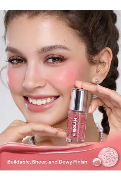  تصویر 5 : رژگونه مایع سرمی مغذی Bubble Dew در رنگ 004 Hot Topic صورتی داغ شیگلم Sheglam 