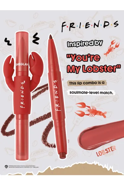  تصویر 2 : مداد لب و رژلب دو سر My Lobster در رنگ Monica+Chandler نود صورتی شیگلم Sheglam 