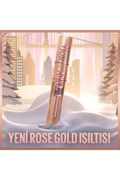  تصویر 2 : ریمل بلندکننده و حجم‌دهنده مژه Rose Gold Glitz  رنگ رزگلد میبلین نیویورک Maybelline New York 