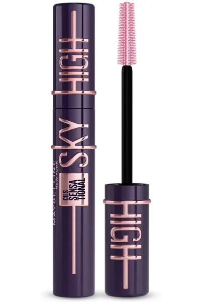  تصویر 1 : ریمل بلندکننده و حجم‌دهنده مژه Sky High با رنگ Plum Twilight بنفش آلو میبلین نیویورک Maybelline New York 
