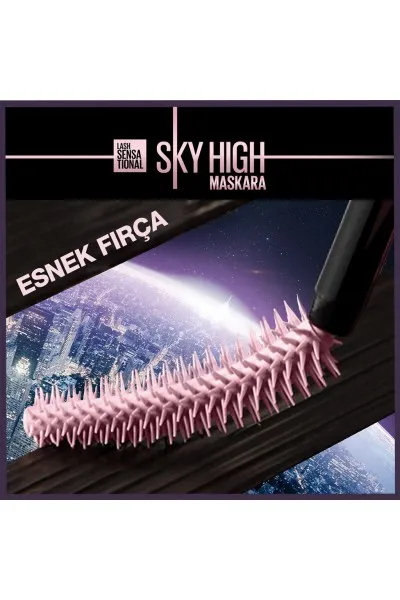  تصویر 2 : ریمل بلندکننده و حجم‌دهنده مژه Sky High با رنگ Plum Twilight بنفش آلو میبلین نیویورک Maybelline New York 