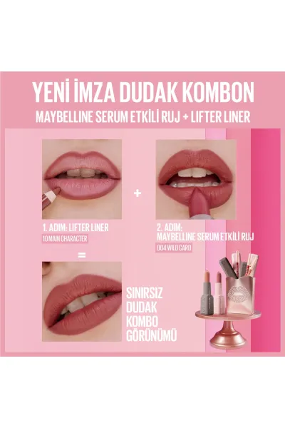  تصویر 3 : رژ لب مات Wild Card قرمز با اثر سرم هیالورونیک اسید و روغن مغذی میبلین نیویورک Maybelline New York 