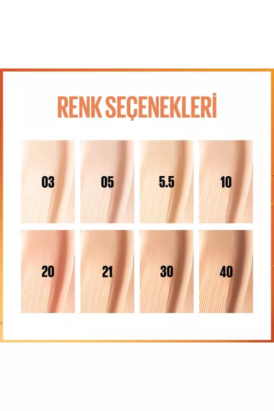  تصویر 5 : کرم پودر مایع اسکین تینت ویتامین C پوشش بالا 05.5 Nude نود میبلین نیویورک Maybelline New York 