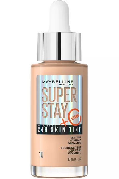 کرم پودر مایع اسکین تینت شماره 10 Pink صورتی گرم با پوشش بالا میبلین نیویورک Maybelline New York